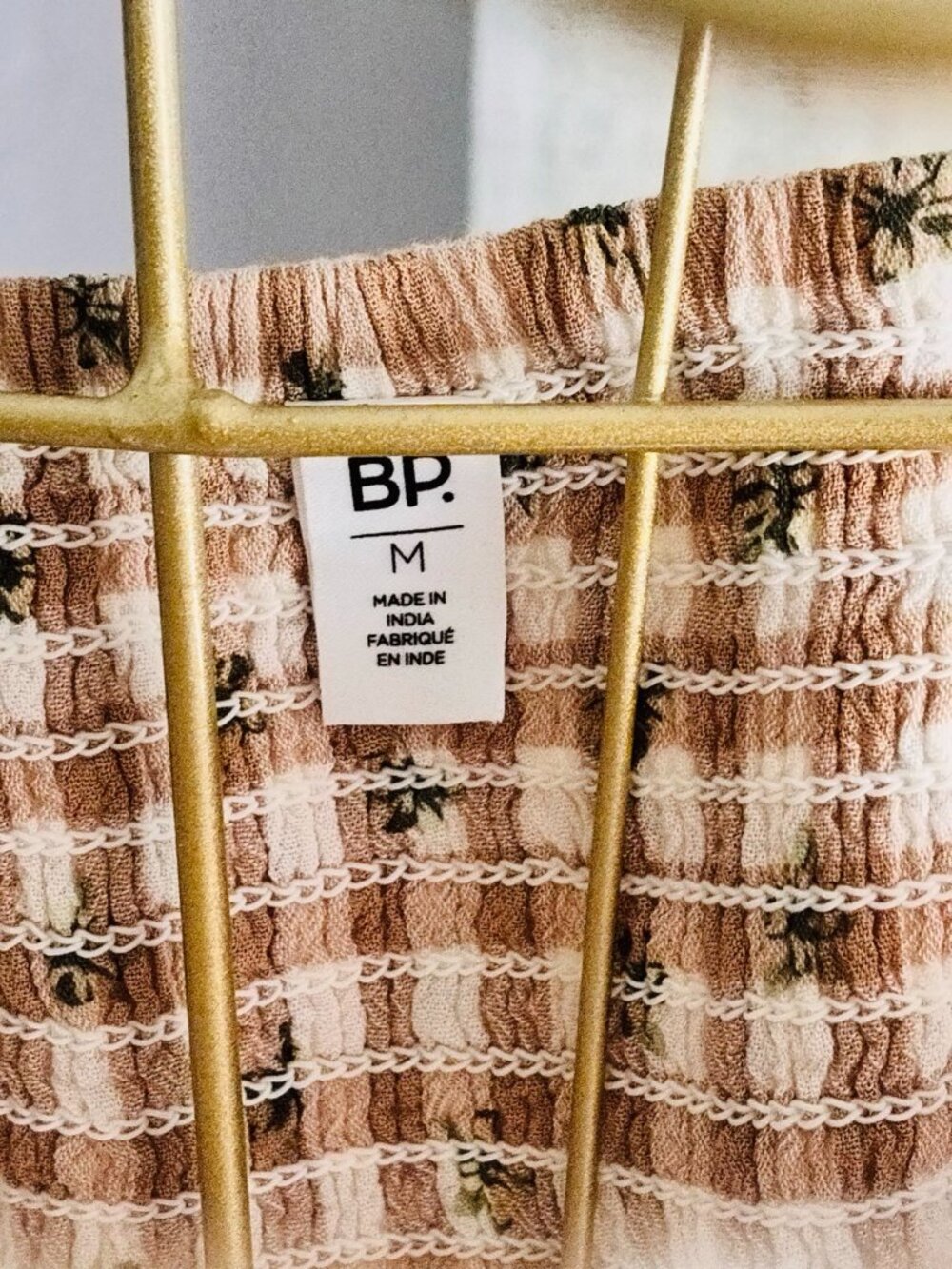 NWT BP Nordstrom Ivory Beige Picnic Check Crop Tank Top Size M - Picture 5 of 7